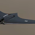 Black Military Fighter Jet Featuring Flying Wing Design And AN11E22 Wing Identification Markings