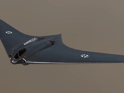 Black Military Fighter Jet Featuring Flying Wing Design And AN11E22 Wing Identification Markings 3d model