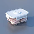 Transparent Square Food Storage Containers With White Airtight Lids For Kitchen Use
