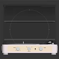 White Electronic Vinyl Turntable With Open Lid And Control Knobs Design 3d model