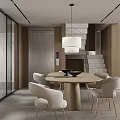 Modern Bright Open Plan Living And Dining Room With Warm Wood Accent Minimalist Interior Design