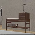 Wooden Sofa Bench With Drawers Shelf And Shoes Storage In Modern Entryway Interior