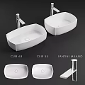FANTINI MILANO CUIR 63 and CUIR 55 White Oval Shaped Modern Bathroom Sinks