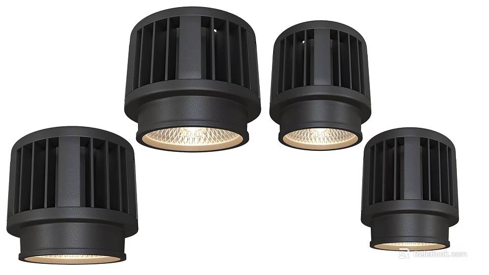 Modern Black Downlights And Spotlights With Bright LED Ceiling Lighting Design 3d model