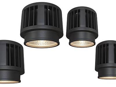 Modern Black Downlights And Spotlights With Bright LED Ceiling Lighting Design 3d model