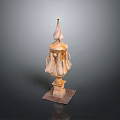 Classical Style Decorative Stone Furniture With Carved Details And Pointed Top Square Base