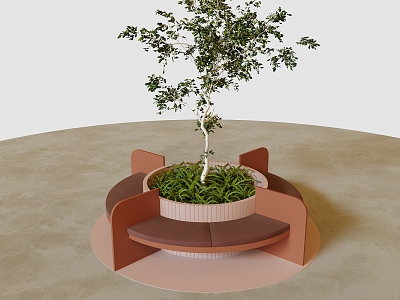 Modern Public Chair Round Casual Flower Bearer Card Seat Table and Chair 3d model