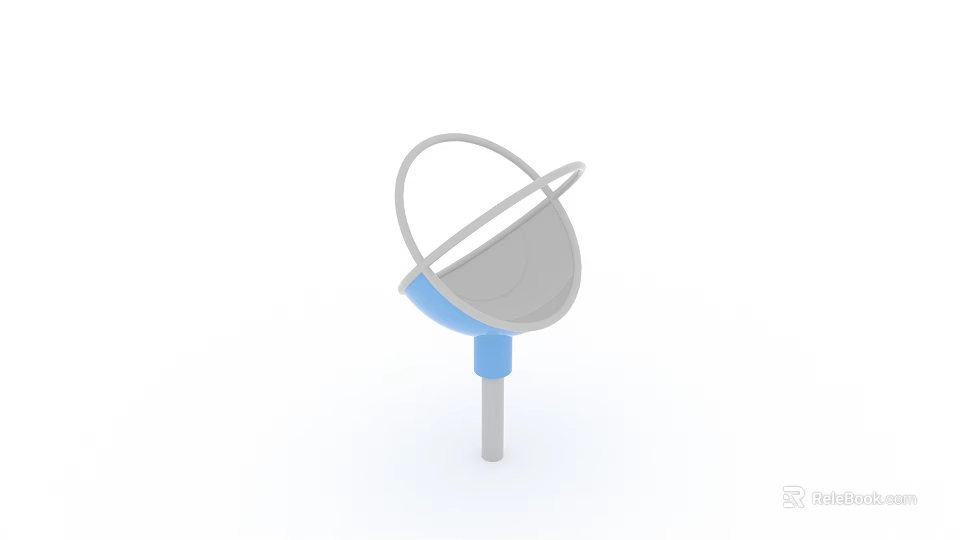 Outdoor Playground Equipment Featuring Gray Circular Design Top Ring And Blue Support Base 3d model 