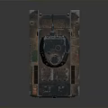Military Tank With Metallic Texture Turret Tracks And Gun Barrel Design