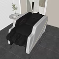 Modern Black and White Massage Chair with Sleek Leather Design in Indoor Setting