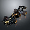 Black And Gold Race Car With Number 25 Streamlined Design And Rear Wing