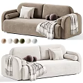 Modern cream style multiplayer sofa collection 3d model