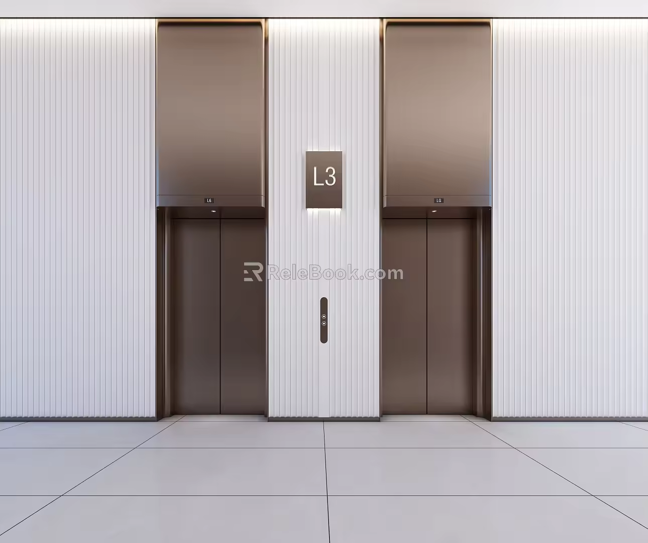Style Elevator Aisle Corridor Public Area Features Office Building Elevator 3d model