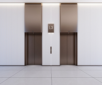 Style Elevator Aisle Corridor Public Area Features Office Building Elevator 3d model