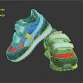 PUMA Children's Multicolor Sneakers With Velcro Straps And Yellow Sole