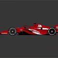 Red Formula Racing Car With Aerodynamic Design And Dragon Sponsor Logo