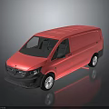 Pink Mercedes Van With Sleek Design Shiny Exterior And Reflection In Gray Background