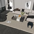 Modern sofa coffee table combination 3d model