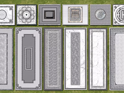 Stone Wood Decorative Panels With Various Patterns And Different Shapes For Decoration 3d model