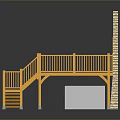 Yellow Brick Sports Facility Model Featuring Basketball Hoops Bleachers And Staircase