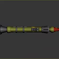 Cosmic Aerospace Rocket Device With Vibrant Green Purple Red Design Yellow Emblem And Conical Tip