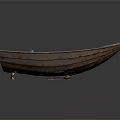 Traditional Handcrafted Wooden Boat With Planks And Seat Area For Water Transport