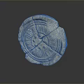 Ancient Broken Circular Stone Daily Necessity With Intricate Carved Patterns 3d model