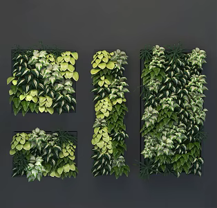 modern plant wall green plant wall 3d model