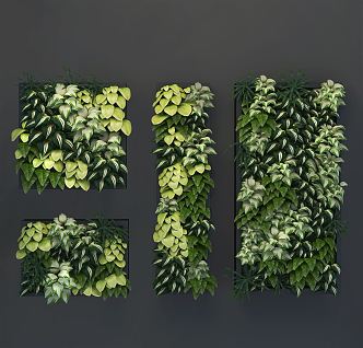 modern plant wall green plant wall 3d model