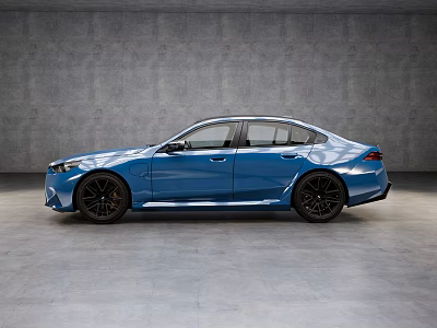 Sleek Blue Sedan With Modern Exterior Design And Black Alloy Wheels 3d model
