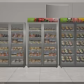 Commercial Refrigerators Freezers With Transparent Glass Doors And Display Shelves For Food Storage