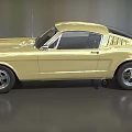 Classic Golden Sports Car With Vintage Design Sleek Body And Black Wheels