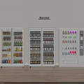 Commercial Refrigerators And Freezers Filled With Assorted Beverages And Products