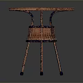 Round Wicker Dining Table With Glass Top And Wicker Legs Black Foot Caps