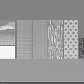 Gray Decorative Panel Samples With Various Textures And Patterns For Interior Design 3d model