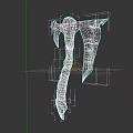 Green Glowing Fantasy Axe Weapon With Black Handle And Sharp Blades