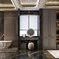 Luxury Cloakroom Interior Design With Marble And Cabinets