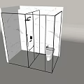 Modern Shower Head In Modern Shower Room Interior With Glass Enclosure And Marble Tile Walls