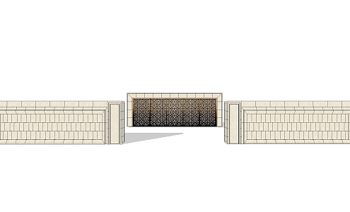 Modern landscape wall details 3d model