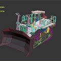 Modern Heavy Duty Tracked Bulldozer With Front Blade And Operator Cab 3d model
