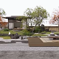 Japanese Zen Garden Design With Seasonal Trees Stone Pathways And Wooden Tea House