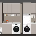 Modern washing machine cabinet 3d model