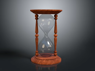 Classic Hourglass With Wooden Base And Stand Transparent Glass And Sand 3d model
