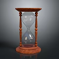 Classic Hourglass With Wooden Base And Stand Transparent Glass And Sand