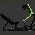 Green And Black Household Fitness Leg Training Machine With Seat Pedals And Support Bars