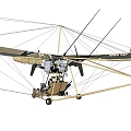 Camouflage Military Biplane With Propeller And Cable Wing Structure Design 3d model