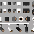 Modern spotlight downlight spotlight ceiling lamp combination spotlight combination track spotlight 3d model