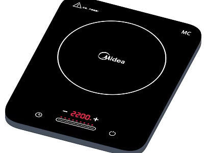 Midea 2200W Induction Cooktop Kitchen Appliance With Digital Display And Control Panel 3d model