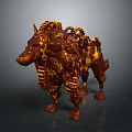 Mechanical Boar Creature With Intricate Orange Brown Gear Design 3D Render 3d model
