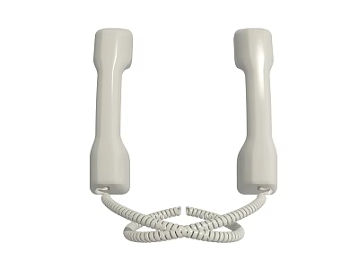 Essential Household Telephone Handset With Two Units And Coiled Cord 3d model